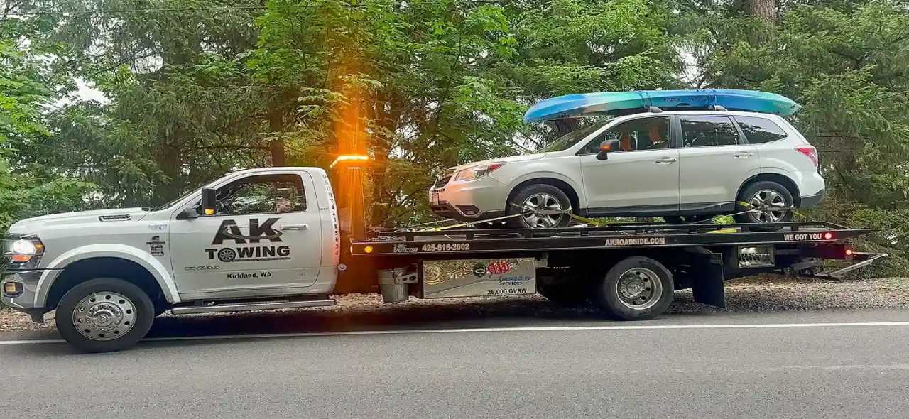 AK Roadside flatbed on the road